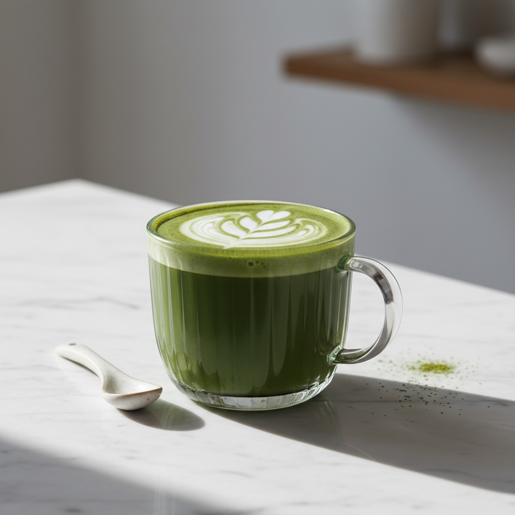 Matcha Latte mit Latte Art